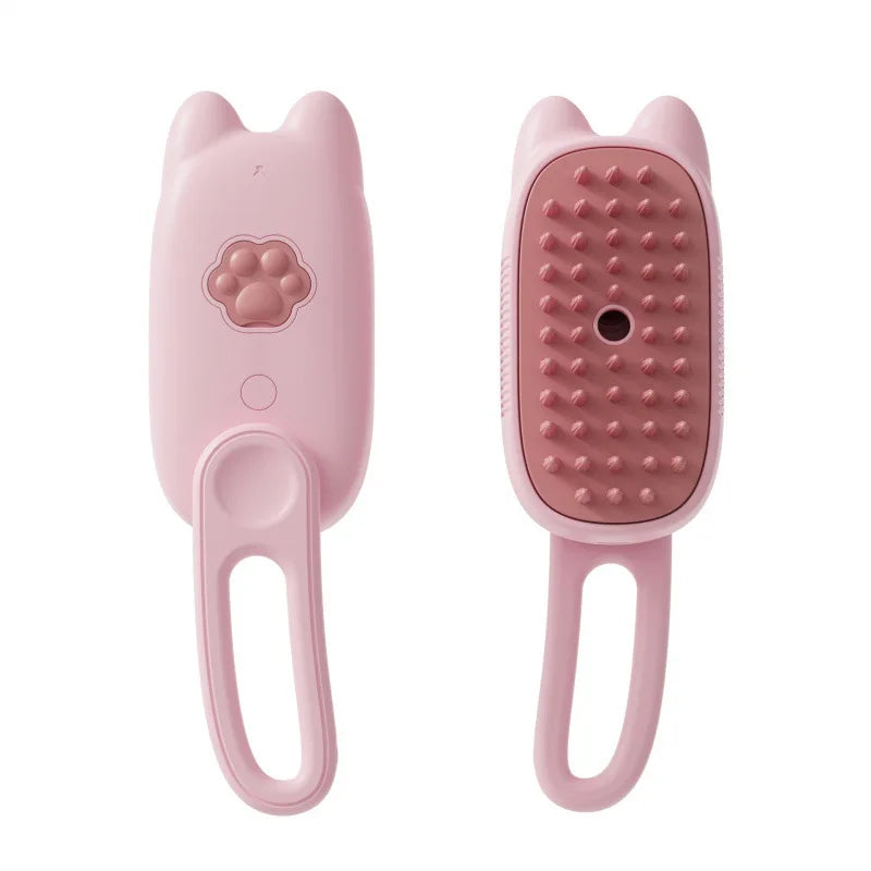 "3-in-1 Pet Steam Grooming Brush – Clean, Massage & Remove Hair."
